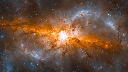 Majestic Nebula. Cosmic Clouds and Distant Stars Radiating Splendor