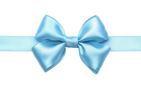 Light Blue Satin Ribbon Bow Tie for Decoration and Celebration Themes