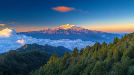 Obraz premium sunset over the mountains