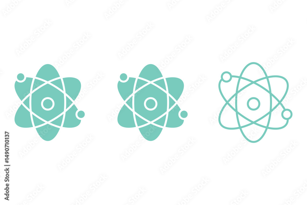 Poster physics liner icon vector set.