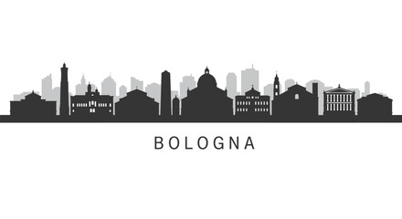 Naklejka premium Bologna Skyline Silhouette Cityscape.