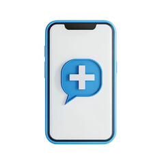 Obraz premium Phone with plus message on transparent background