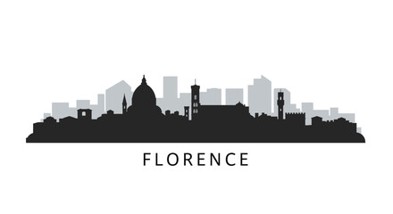 Florence Skyline Silhouette Vector.