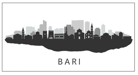 Naklejka premium Bari Italy Cityscape Silhouette.