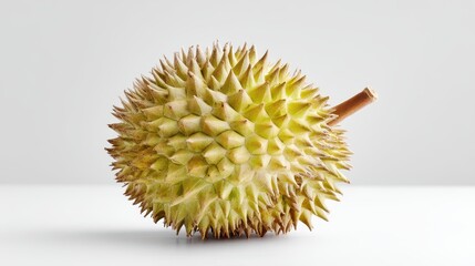 Isolated Whole Durian with Natural Lighting