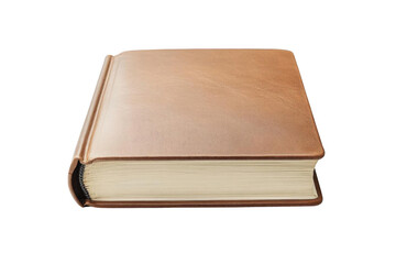 Fototapeta premium Old book with brown leather cover for education and knowledge concept theme