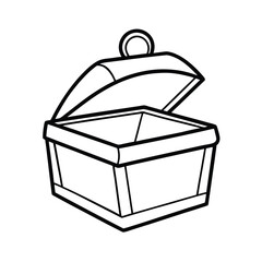 elegant wedding box drawing line art vector