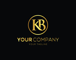 Golden KB initial logo design template vector modern company branding professional and elegant design
