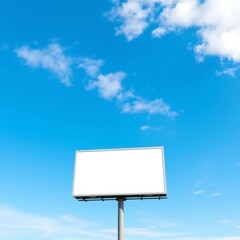 Billboard white color mockup empty blank copy space marketing commercial advertisement product sale communication media billboard mockup white blue sky background message business frame promotion show