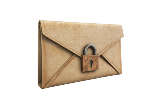 Protect your confidential letter with a lock and security concept theme.