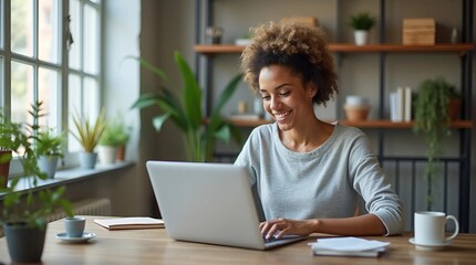 Fototapeta premium businesswoman working on laptop