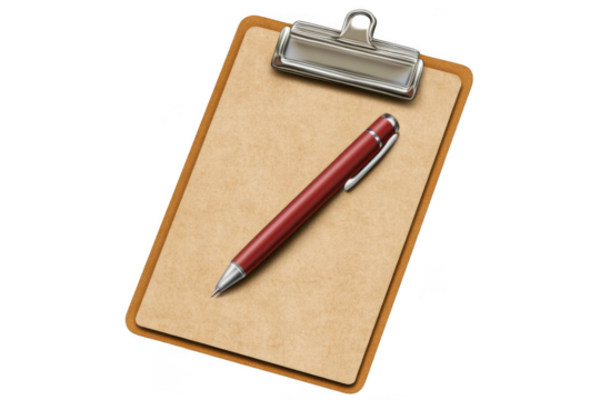 Writing On Clipboard With Elegant Pen Ready, And Stay Organized With Lists