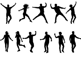 Fototapeta premium Joyful Leaps: A Silhouette Symphony
