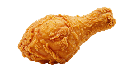 Crispy goldenbrown fried chicken drumstick isolated