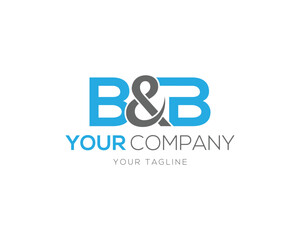 Modern B and B letter logo design blue and gray combination for business vector template