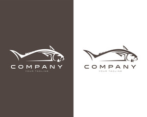 Elegant tuna fish vector logo template for seafood brand marine company identity minimalist design