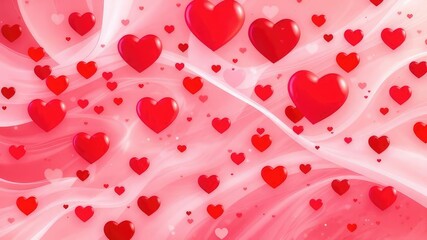 Obraz premium Animated Valentine's Day Heart Background Loop - Romantic Design