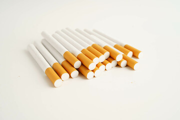Cigarette, roll tobacco in paper with filter tube, No smoking.