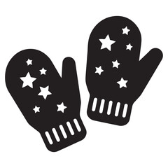 Warm mittens icon, warm mittens silhouette vector illustration, Christmas mitten vector, Mitten silhouette, winter gloves icon symbol design