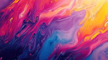 Fototapeta premium Vibrant abstract painting with flowing colors
