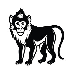 mandrill baby face animal vector silhouette