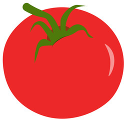 Single Red Tomato Illustration, Simple Vegetable Graphic