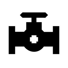 Industrial Pipeline Valve Silhouette Icon for Gas, Water, and Fluid Control Systems