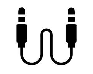 Silhouette Audio Jack Cable Icon for Music, Sound, and Multimedia Connections