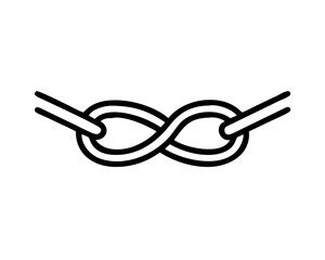 Outline Rope Knot Icon for Sailing, Camping, and Survival Skills