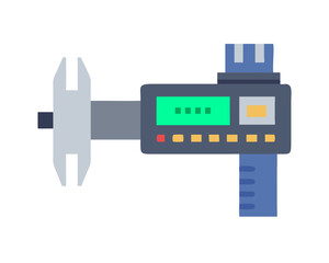 Flat Color Digital Vernier Caliper Icon for Industrial Measurement and Precision Tools