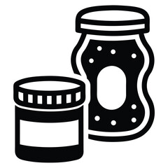 baker element isolated peanut butter jar on white background