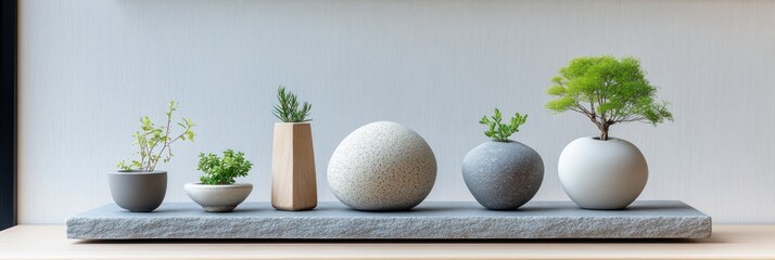Minimalist zen garden display