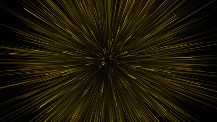Obraz premium Dynamic abstract yellow light burst with radial motion effect, representing speed and futuristic travel.