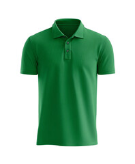 A man is wearing a green polo shirt