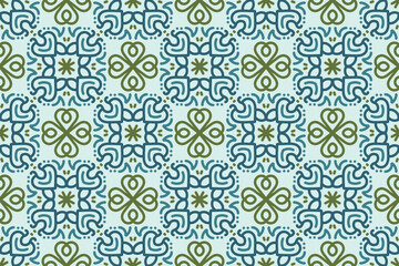 oriental pattern. blue, white and gold background with Arabic ornaments. Pattern, background and wallpaper for your design. Textile ornament. Vector illustration