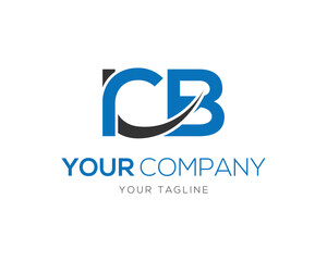 Professional vector logo template featuring interlocking letters ICB for company branding with modern minimalist design