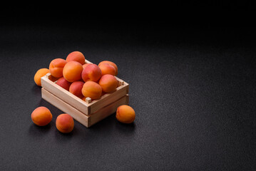 Fresh ripe fruit apricots are red yellow in color