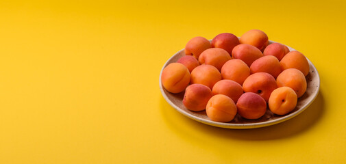 Fresh ripe fruit apricots are red yellow in color