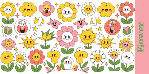 Obraz premium a vector colorful flower background and pattern