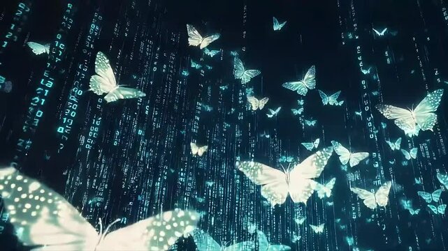 Digital butterflies in binary code