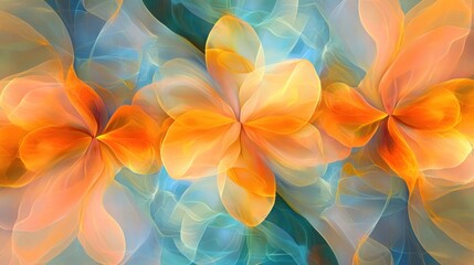 Abstract floral design with flowing colors