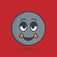 Fototapeta premium Cute Face Emoticon Kawaii Character Clipart