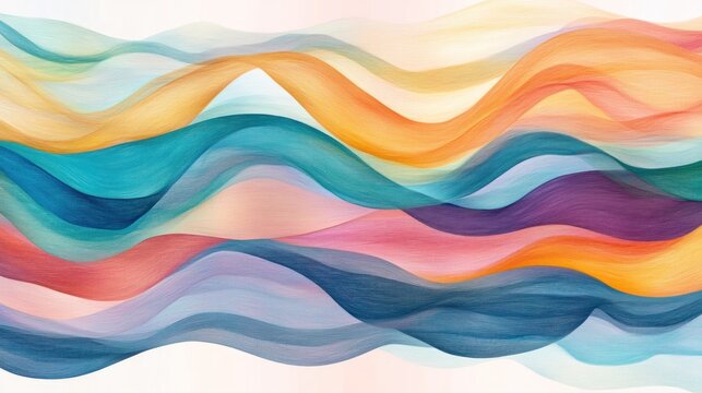 Abstract wavy colorful flowing lines