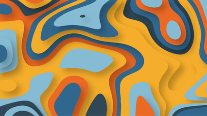 Paper cut shapes. Cover layout design template. Abstract 3d background. Vector illustration.