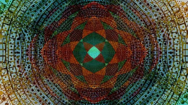 Abstract technology artistic background animation. Future technology, science, tech innovations flowing   floral green red color artistic effect seamless loop animation. 4k