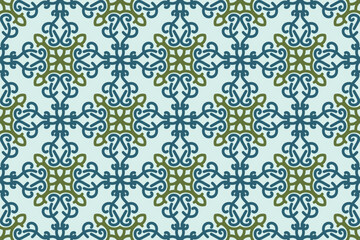 oriental pattern. blue, white and gold background with Arabic ornaments. Pattern, background and wallpaper for your design. Textile ornament. Vector illustration