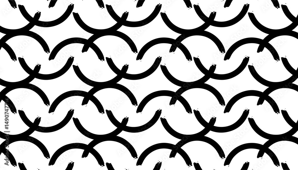 Poster black and white seamless pattern with circular effect for modern background and design element. vect