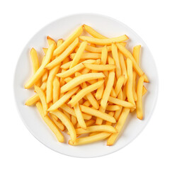 Plate of French Fries on Transparent Background