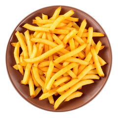 Plate of French Fries on Transparent Background