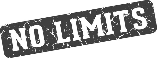 no limits rectangular sign. no limits stamp